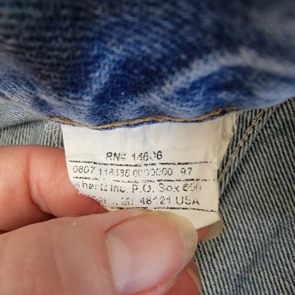 Carhartt Jeans Leather Patch Made In USA Cotton Denim 07  W37 X IN30